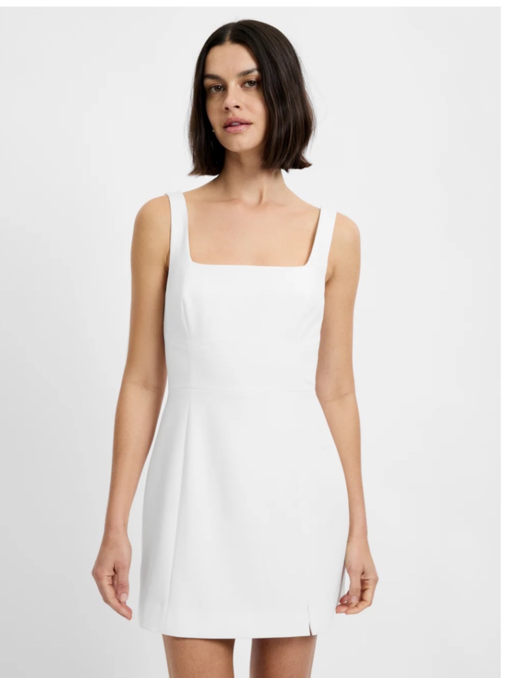 French Connection Azra Twill Slit Mini Dress - Summer White